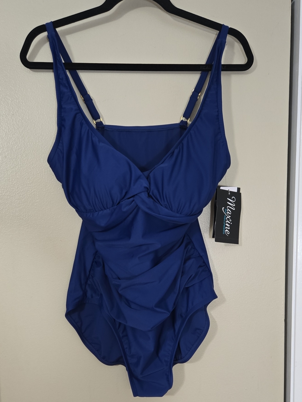 Maxine of Hollywood Royal Blue One-Piece Swimsuit Size 14 NWT